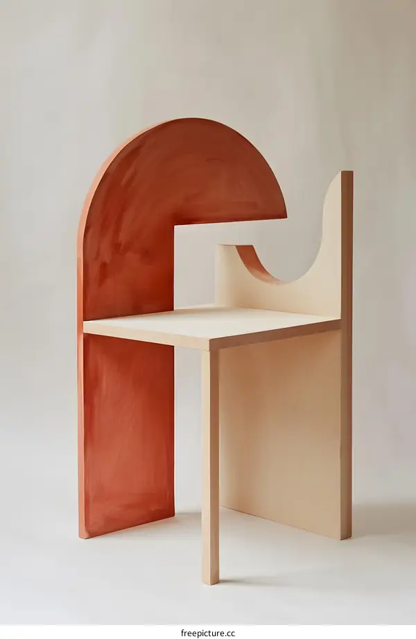 Abstract Geometric Wooden Chair Design