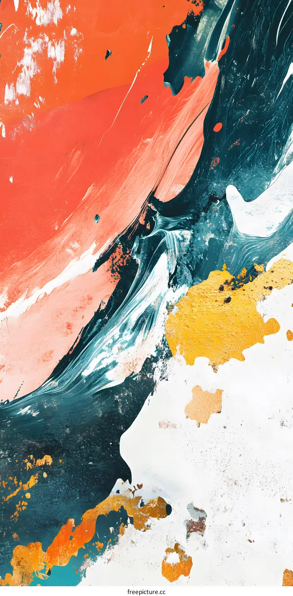 Abstract Art Painting with Red, Blue, and Yellow Colors