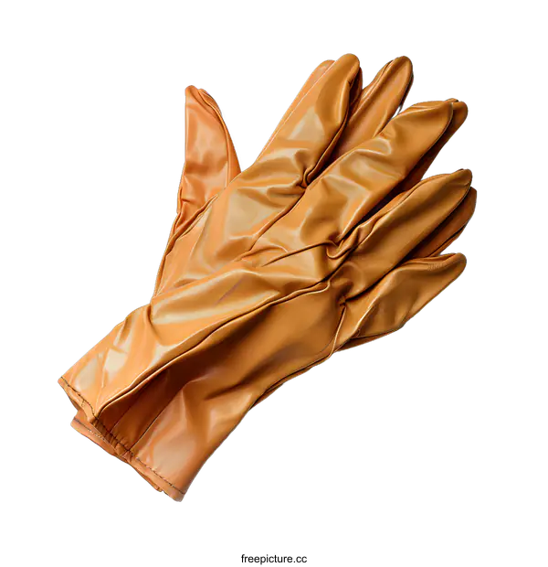 [Transparent Background PNG]Brown Leather Gloves Isolated On White Background