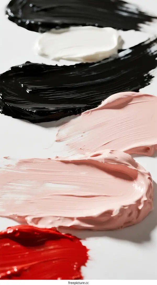 Colorful Paints Swatches Displayed on White Background