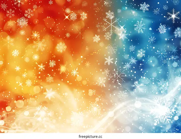 Snowflakes are dancing in the winter.