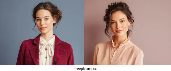 Elegant Womens Fashion Studio Portraits