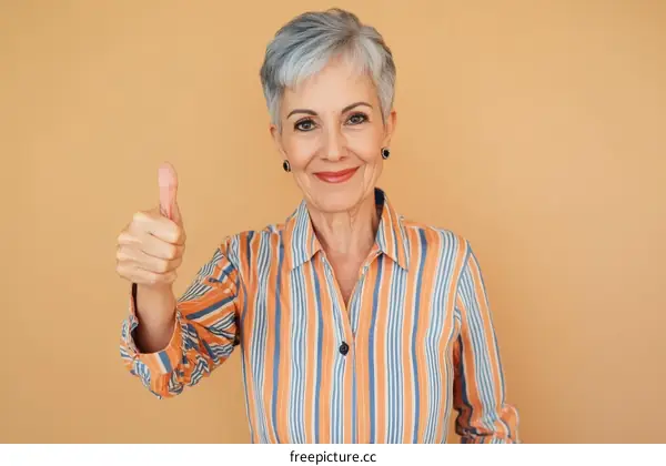Senior Woman Giving a Thumbs Up Portrait