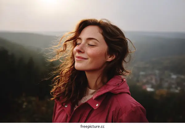 Woman enjoying nature outdoors