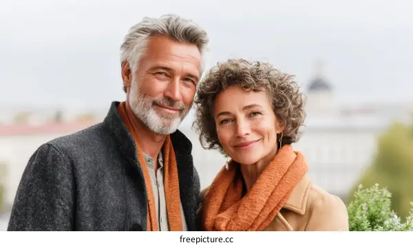 Happy Couple Outdoor Portrait