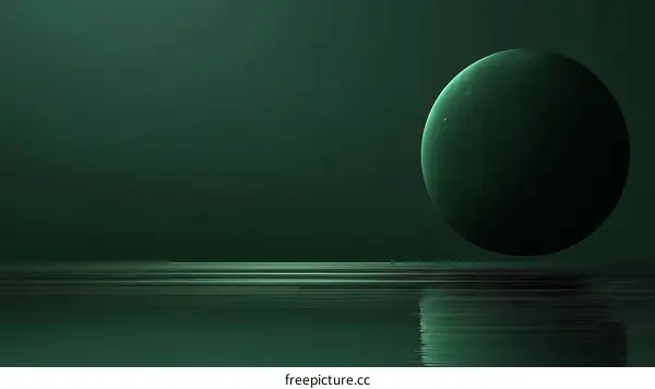 Dark Green Planet in Outer Space