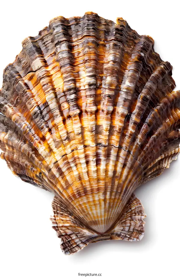 Close up view of a beautiful Scallop seashell
