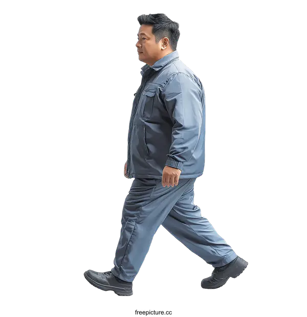 [Transparent Background PNG]Full Body Asian Man in Workwear