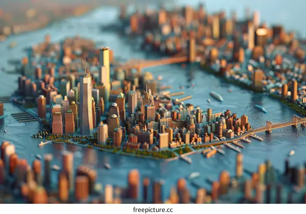Miniature Marvel: A Model Cityscape of New York