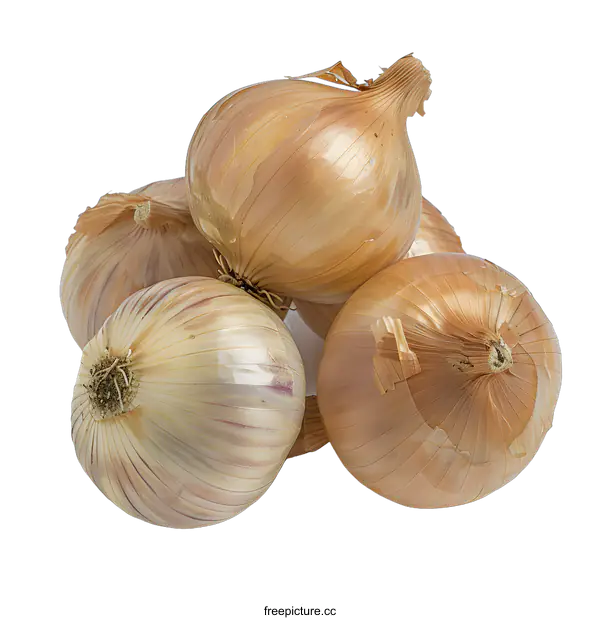 [Transparent Background PNG]Four brownish yellow onions