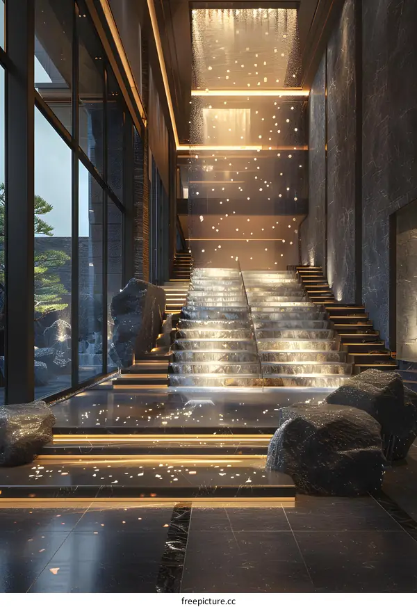 Staircase in a modern hotel