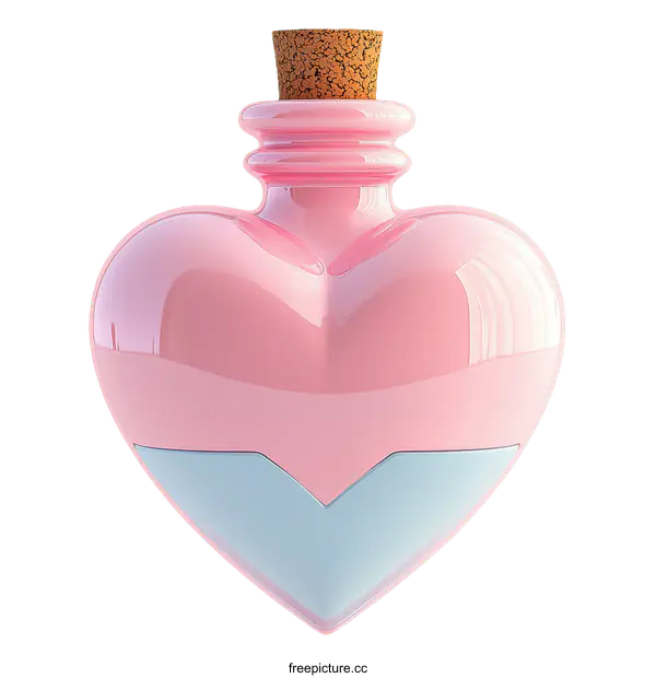 [Transparent Background PNG]Heart-shaped Bottle Illustration