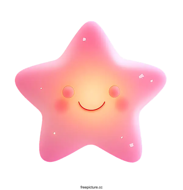 [Transparent Background PNG]Cute Pink Star Illustration