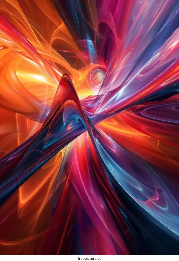 Vibrant Abstract Art with Light Rays