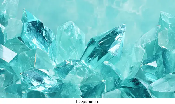 Beautiful Teal Crystal Cluster Background