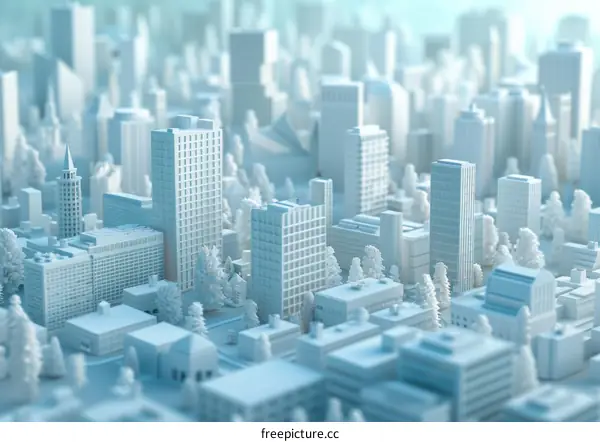 Abstract Cityscape Model Illustration