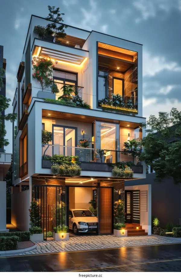 Modern Villa Design with Three Stories