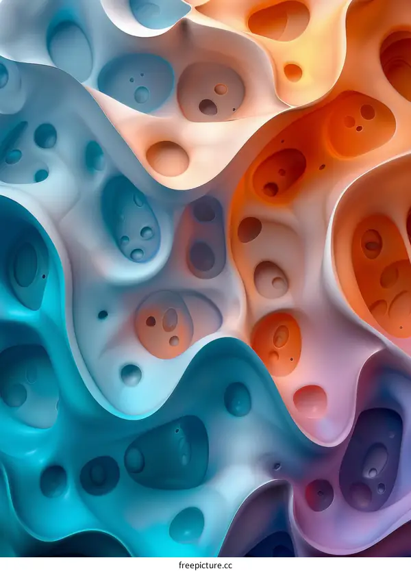 Colorful 3D Organic Structure with Bumpy Surface