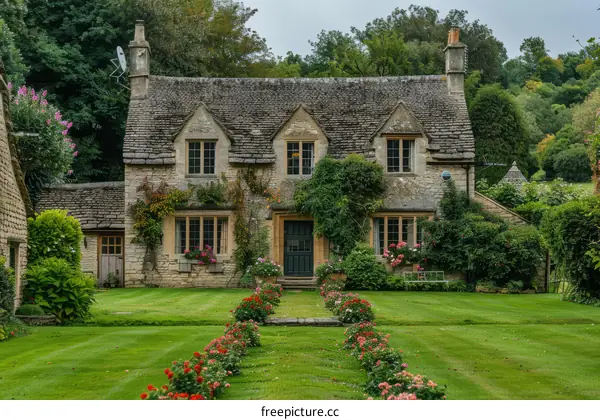 A traditional English cottage in the Cotswolds