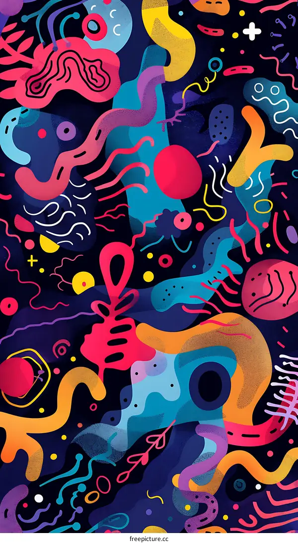 Abstract Colorful Shapes Seamless Pattern Design