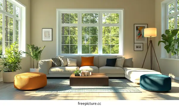 Modern Living Room Interior Design Illustration