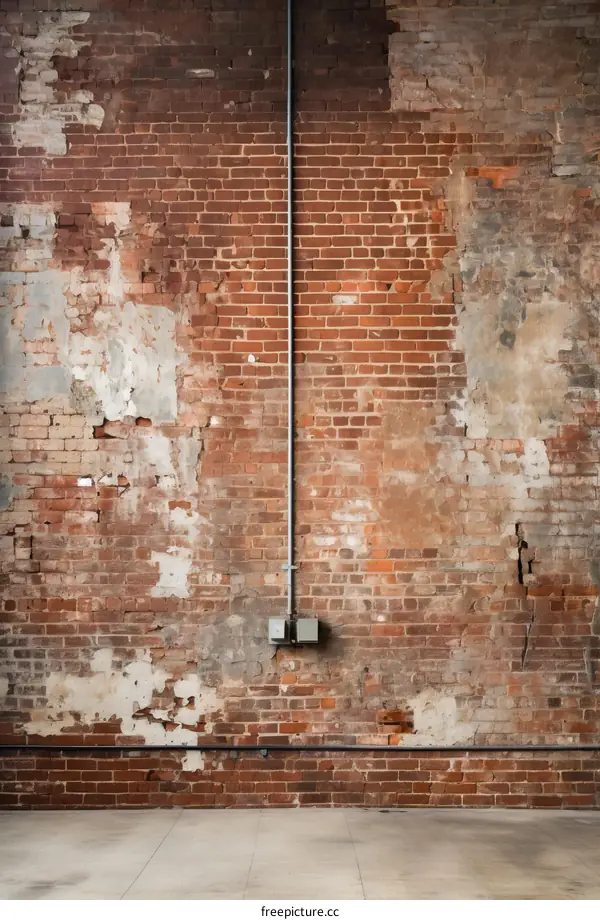 exposed brick wall with white paint remnants