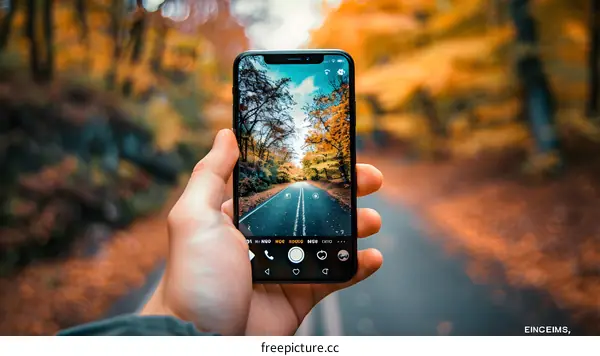 Autumn Landscape Photographed on a Smartphone