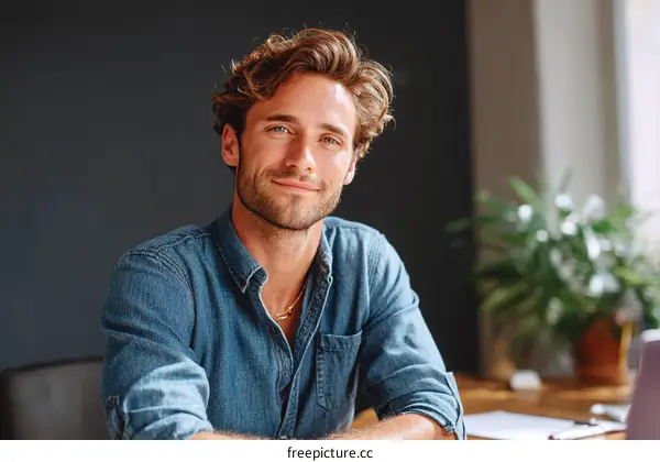 Close-up Portrait of a Caucasian Man