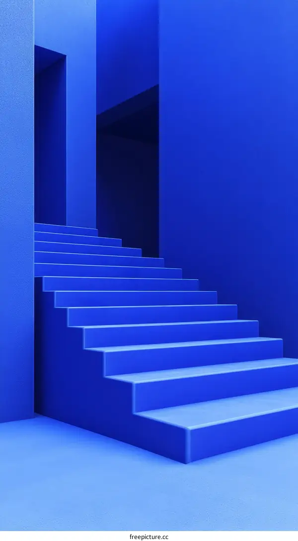 Abstract Blue Steps in Modern Architecture
