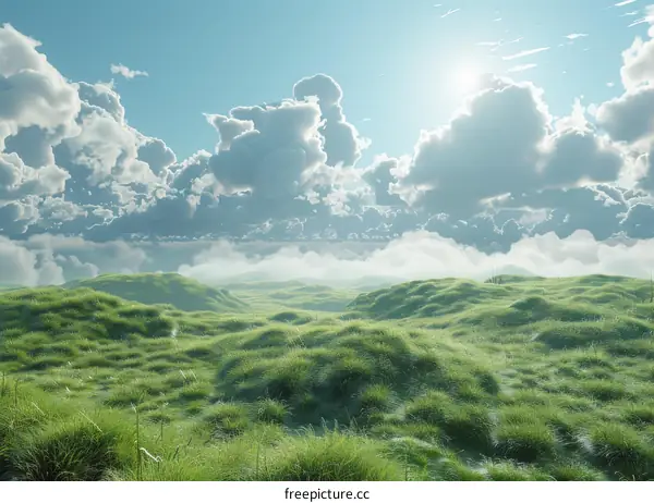 Grasslands Under Azure Sky
