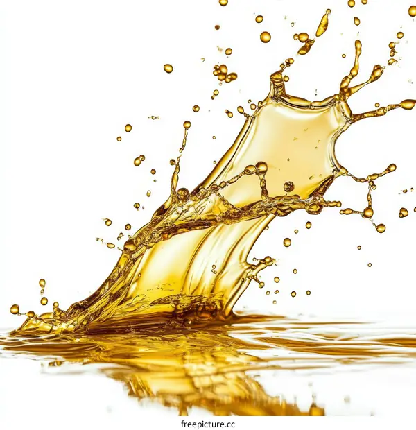 Golden Liquid Splashing in Abstract Design