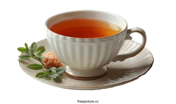 [Transparent Background PNG]Elegant Tea Cup with Aromatic Drink