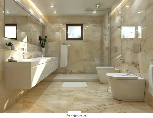 Modern Luxury Bathroom Design Illustration