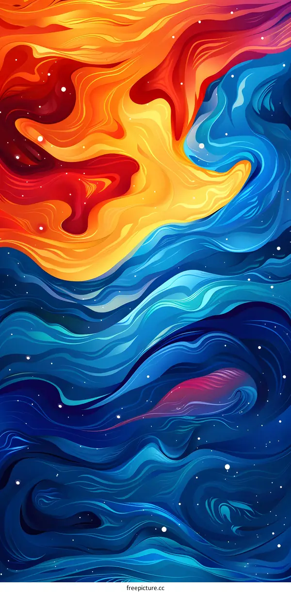 red and blue abstract painting