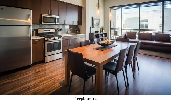 kitchen dining room living room