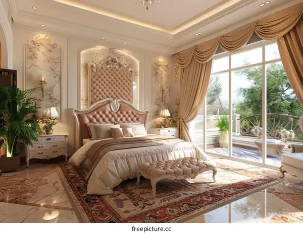 Elegant Bedroom Interior Design Illustration