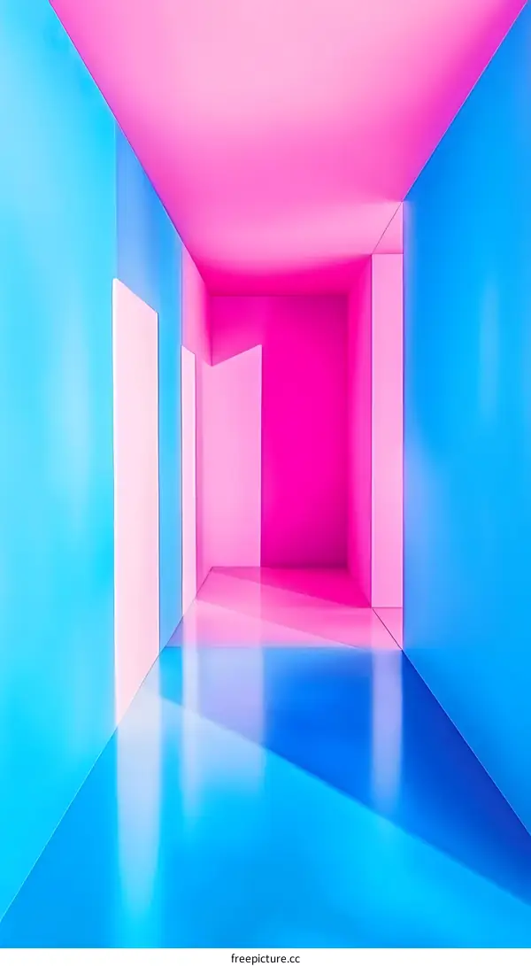 Abstract Colorful Geometric Shape Hallway Minimalist