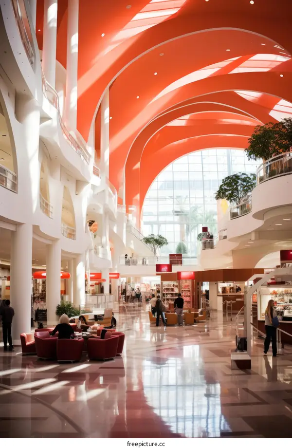 A group of people sitting in a modern library