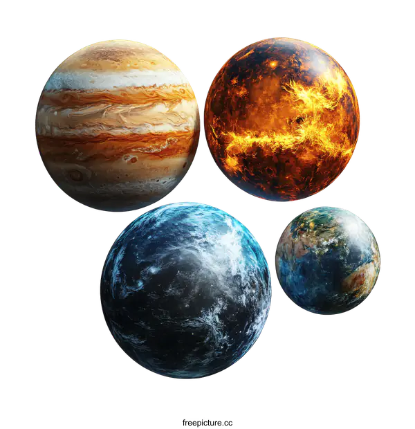 [Transparent Background PNG]Planets of Solar System Illustration
