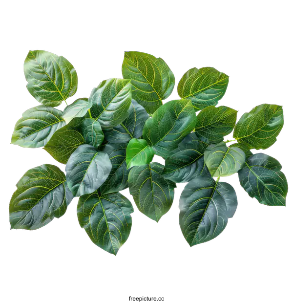 [Transparent Background PNG]Green leaves on a black background