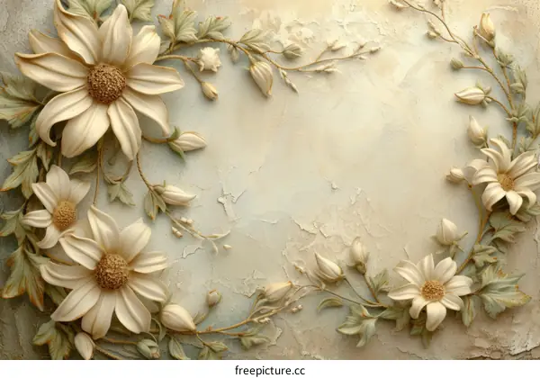 3D flower relief background texture
