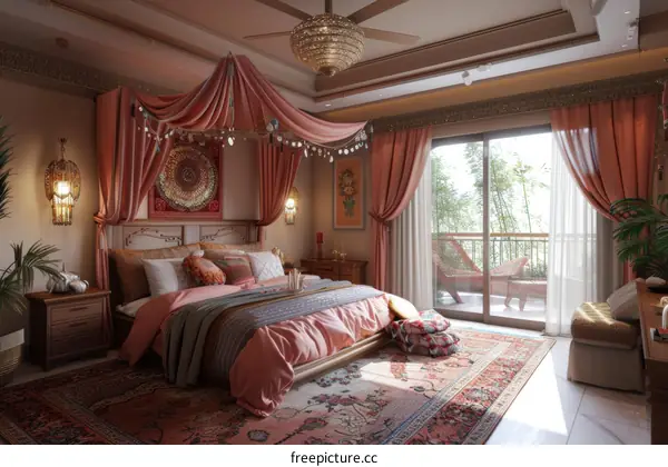 Beautiful Bedroom with Balcony and Bay Window