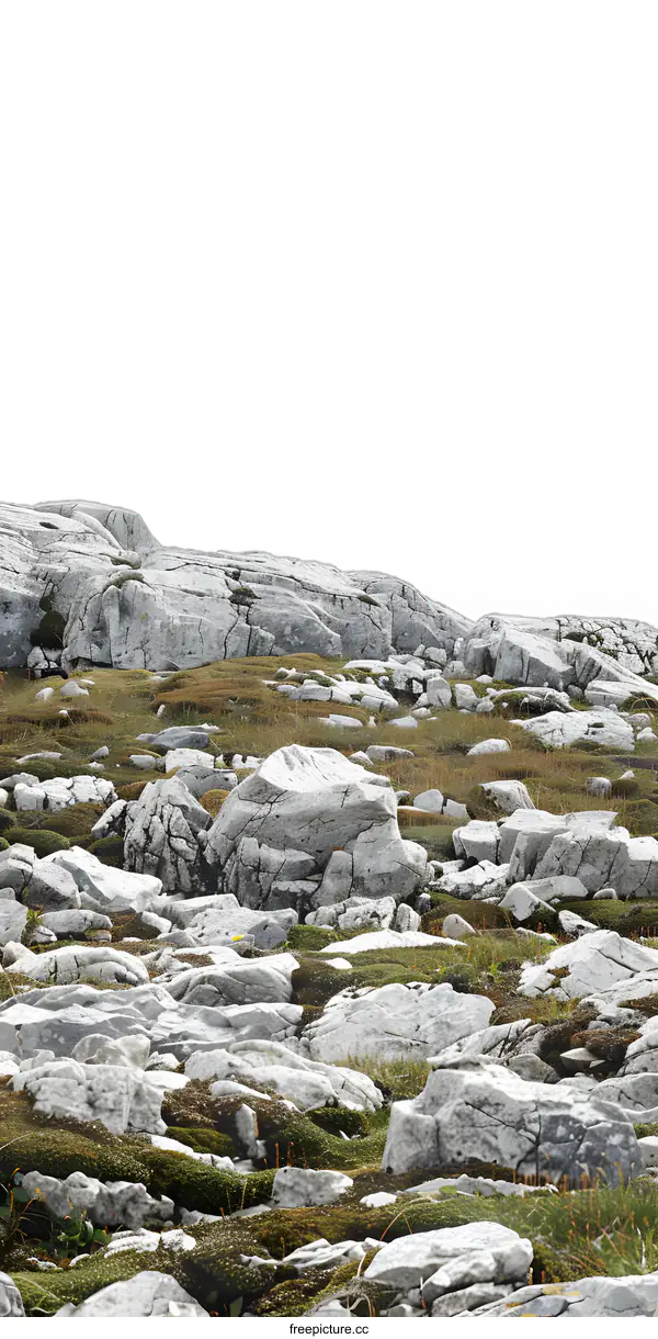 [Transparent Background PNG]Rocky Mountain Terrain with Greenery