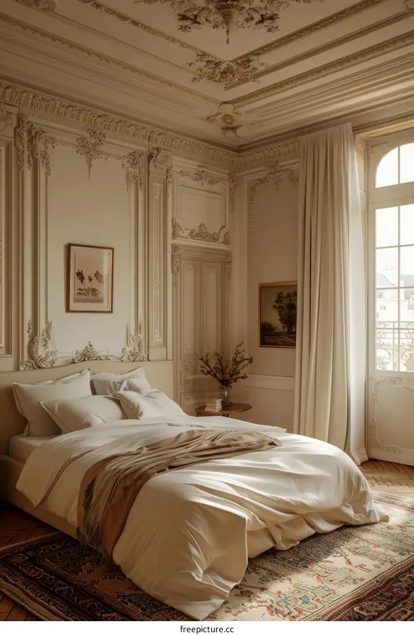 Elegant Bedroom Interior Design with Beige Accents