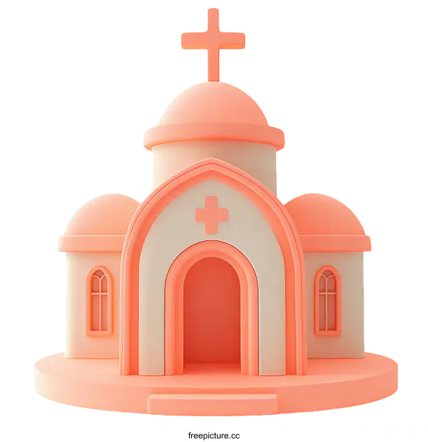 [Transparent Background PNG]3D Cartoon Illustration of a Cute Hospital Building