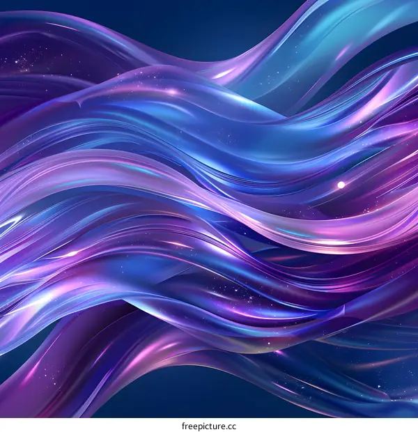 Abstract Flowing Waves of Purple and Blue