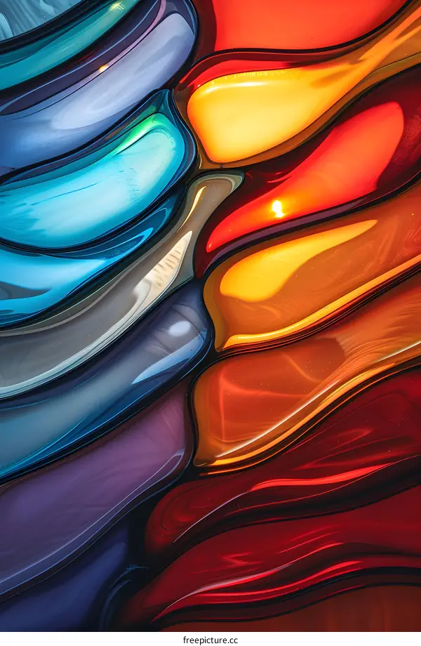 Abstract Colorful Liquid Stained Glass Texture Background