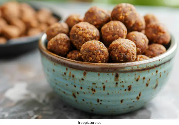 Homemade vegan protein balls made from scratch with superfoods