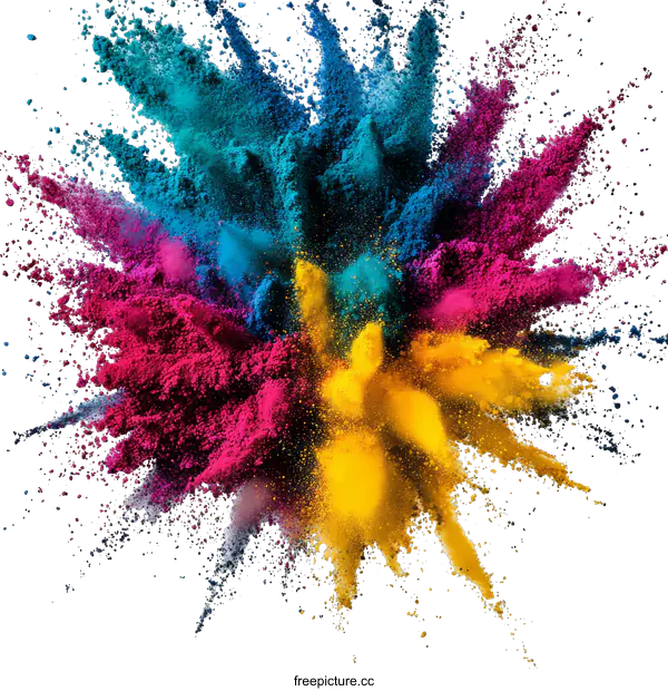 [Transparent Background PNG]Colorful Powder Explosion Abstract Background