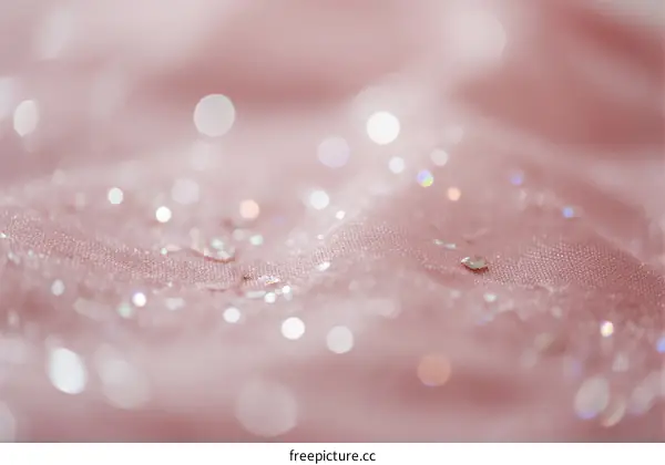 Soft Pink Fabric with Shiny Glitter and Bokeh Effects